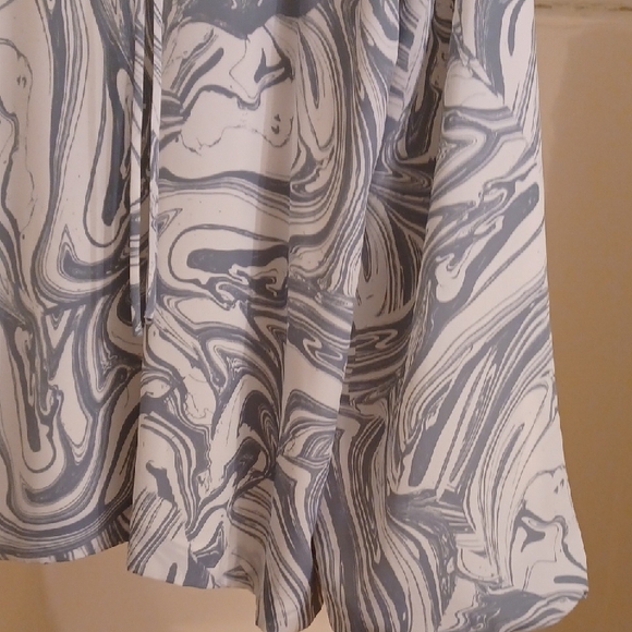 Jonathan Simkhai Grayish Blue and White Patterned Blouse - Picture 3 of 10